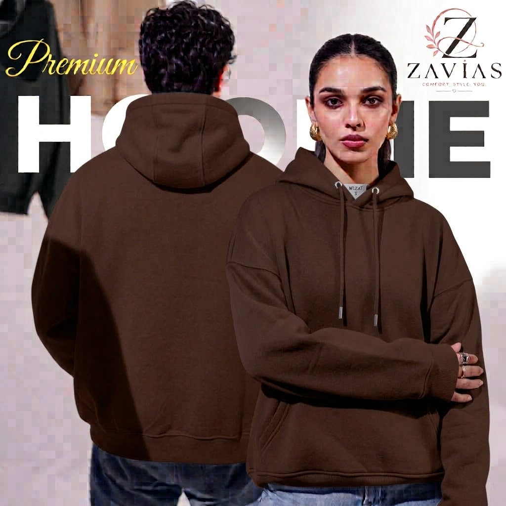 Essential Unisex Pullover Hoodie - Brown