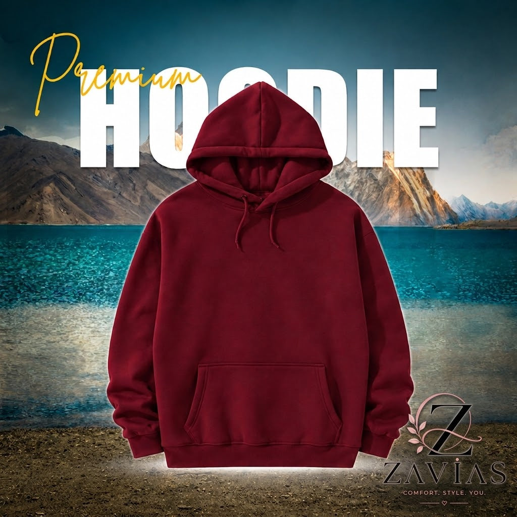 Essential Unisex Pullover Hoodie - Maroon