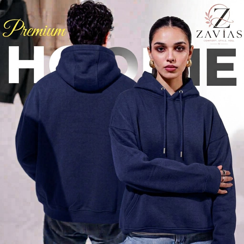 Essential Unisex Pullover Hoodie - Navy Blue
