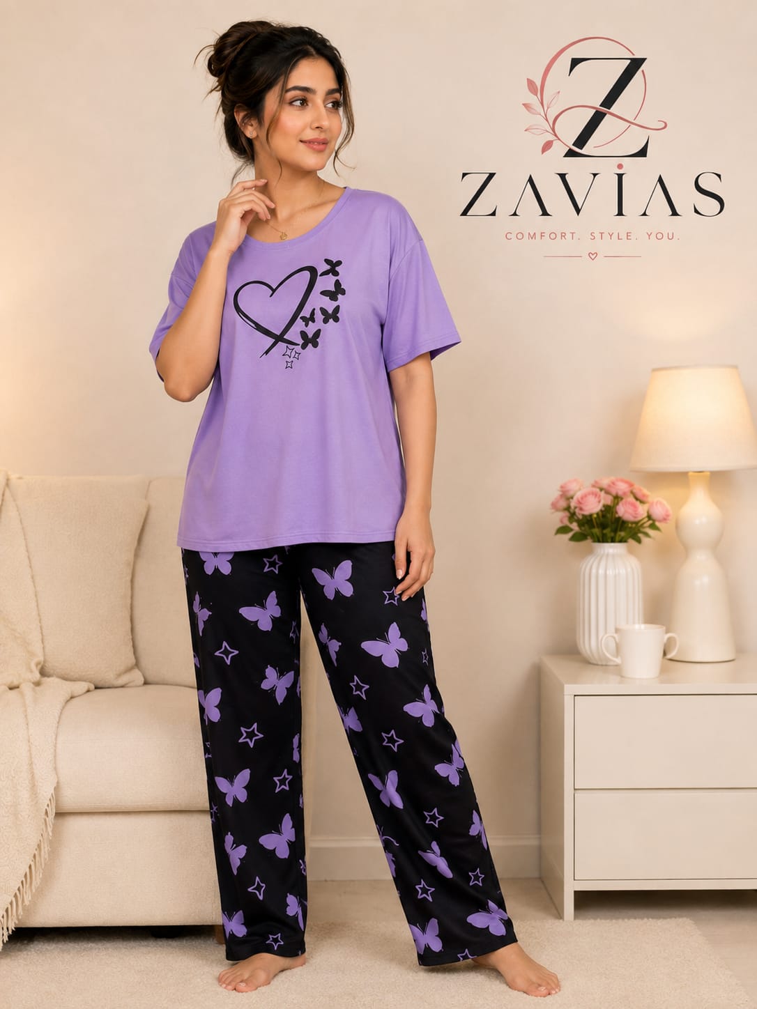Flying Butterfly Purple Pj Suit