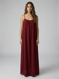 STUNNING BACKLESS MAXI DRESS - Maroon