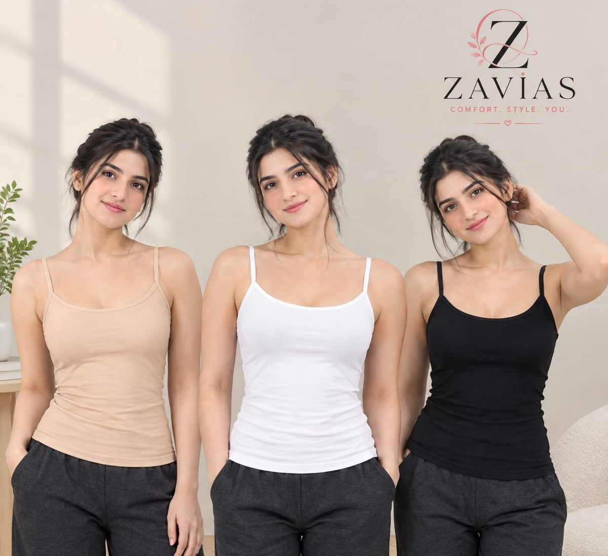Pack of 3 Cami Sole