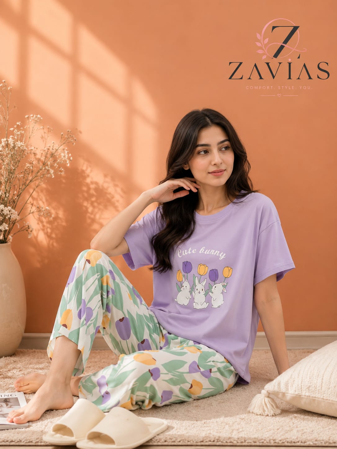 Cute Bunny Printed Night Suit