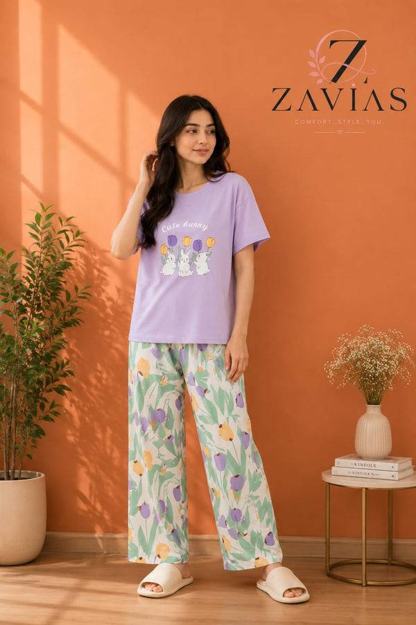 Cute Bunny Printed Night Suit