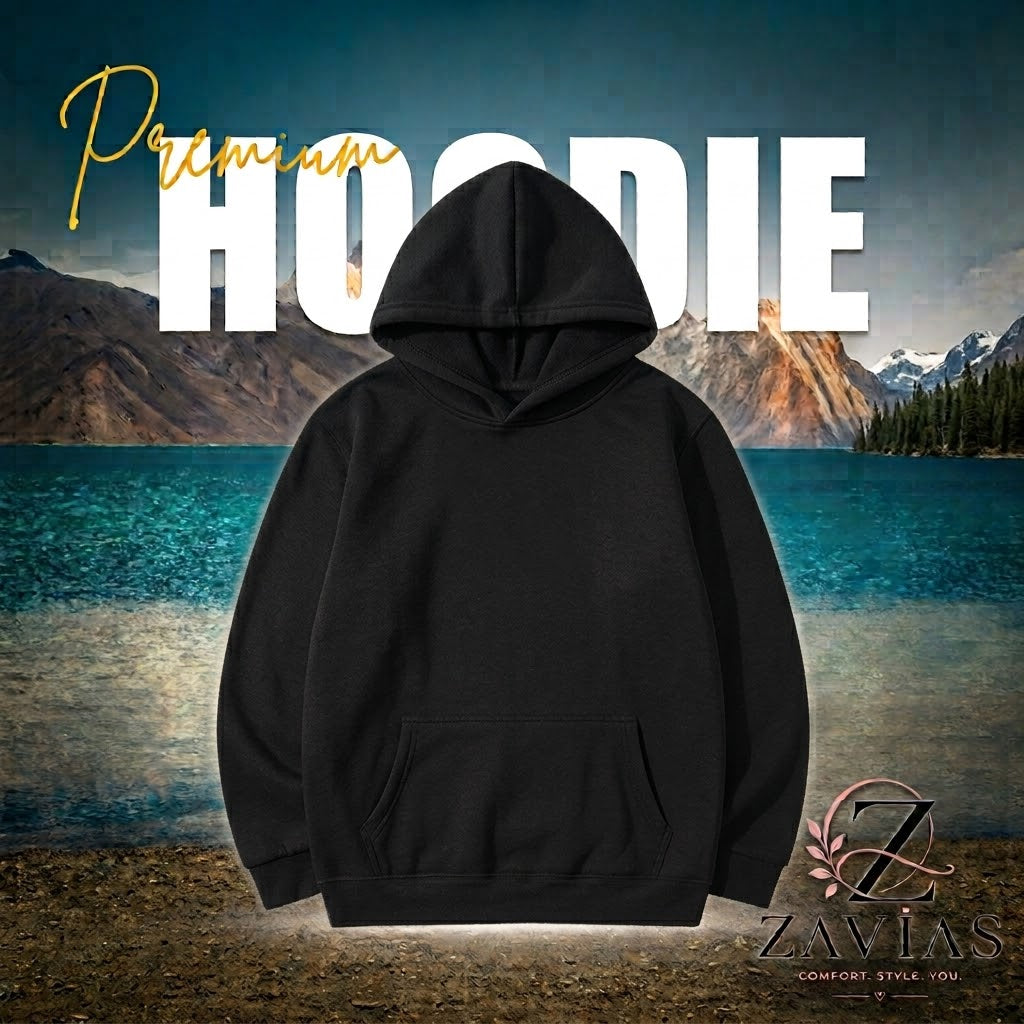Essential Unisex Pullover Hoodie - Black