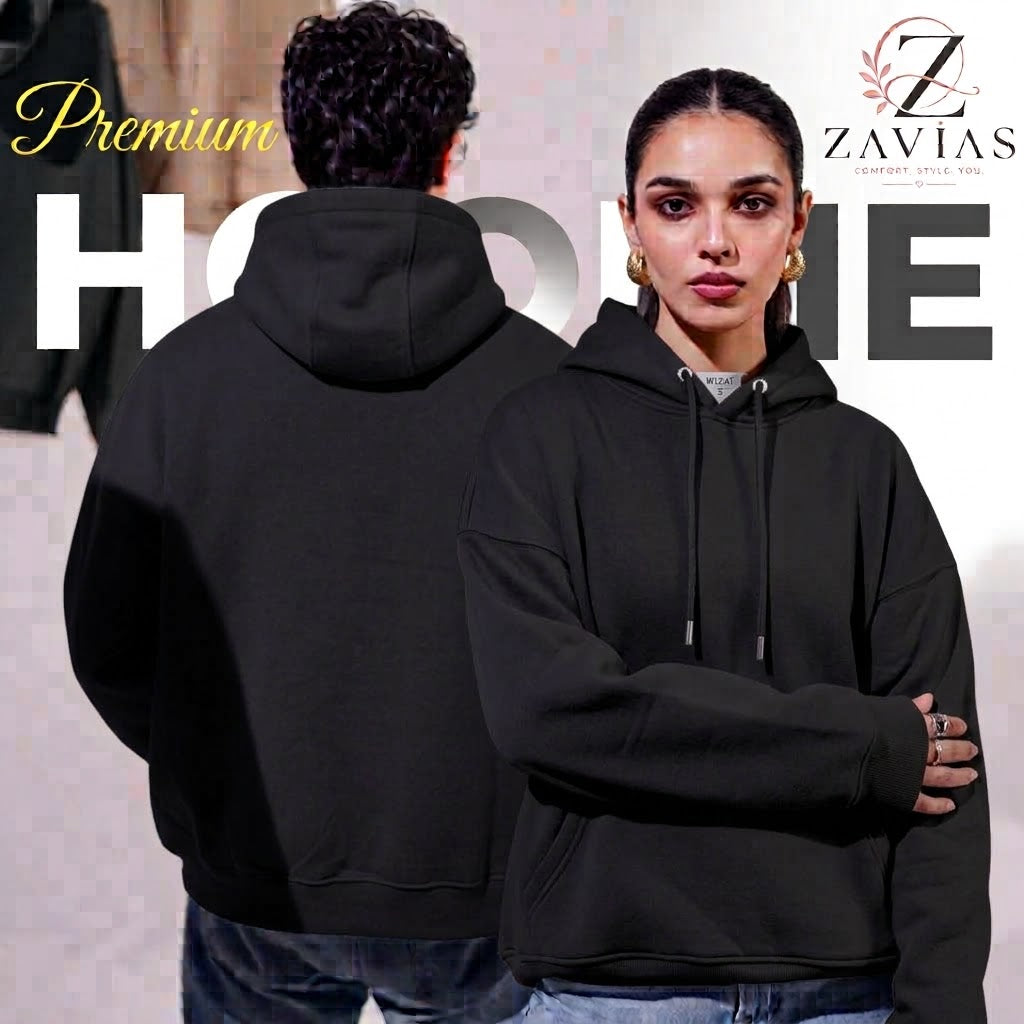 Essential Unisex Pullover Hoodie - Black