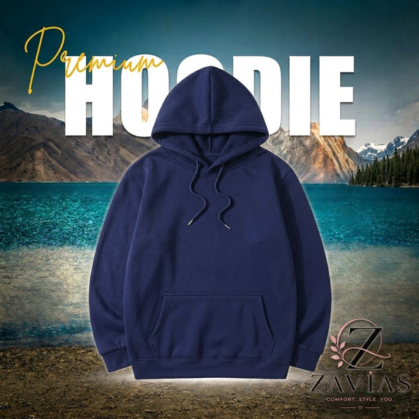 Essential Unisex Pullover Hoodie - Navy Blue