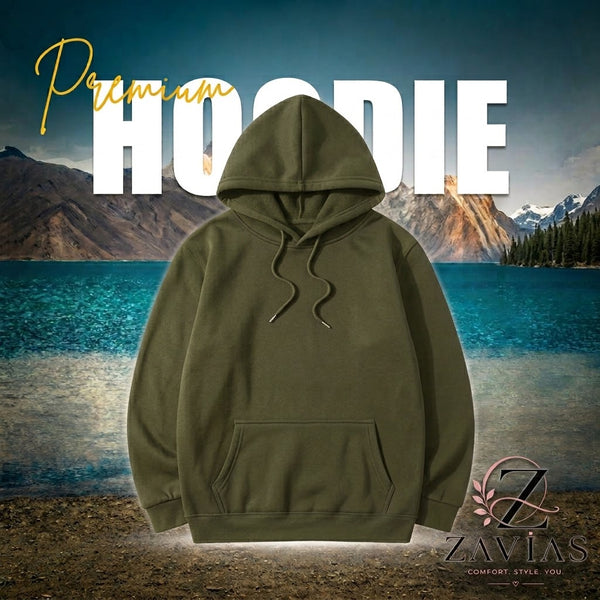 Essential Unisex Pullover Hoodie - Olive