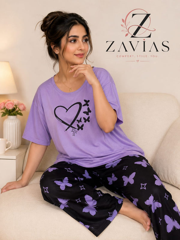 Flying Butterfly Purple Pj Suit