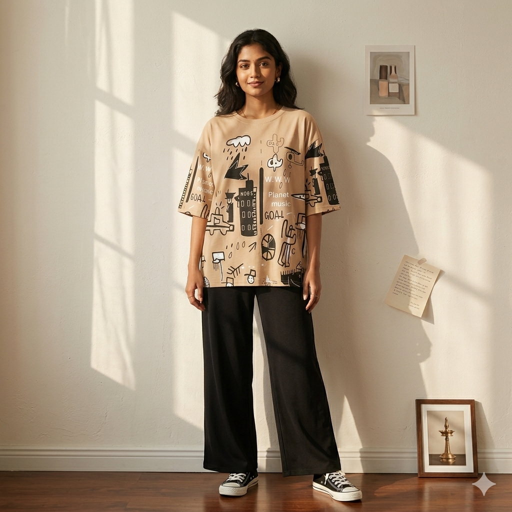 Beige Planet Pj Suit
