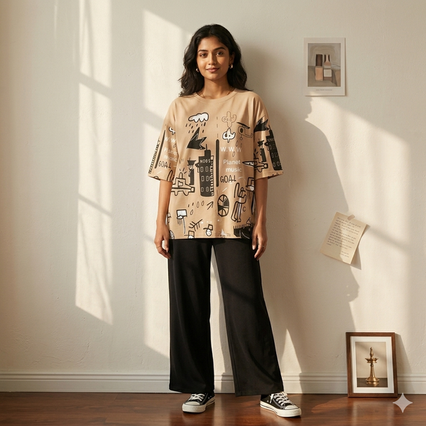 Beige Planet Pj Suit