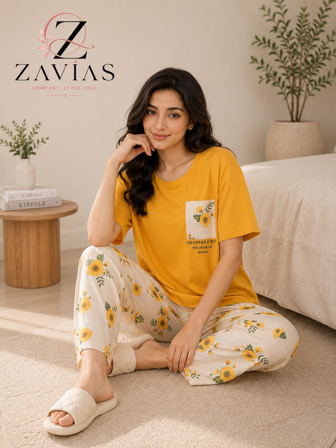 Pocket Flower Mustard Pj Siut