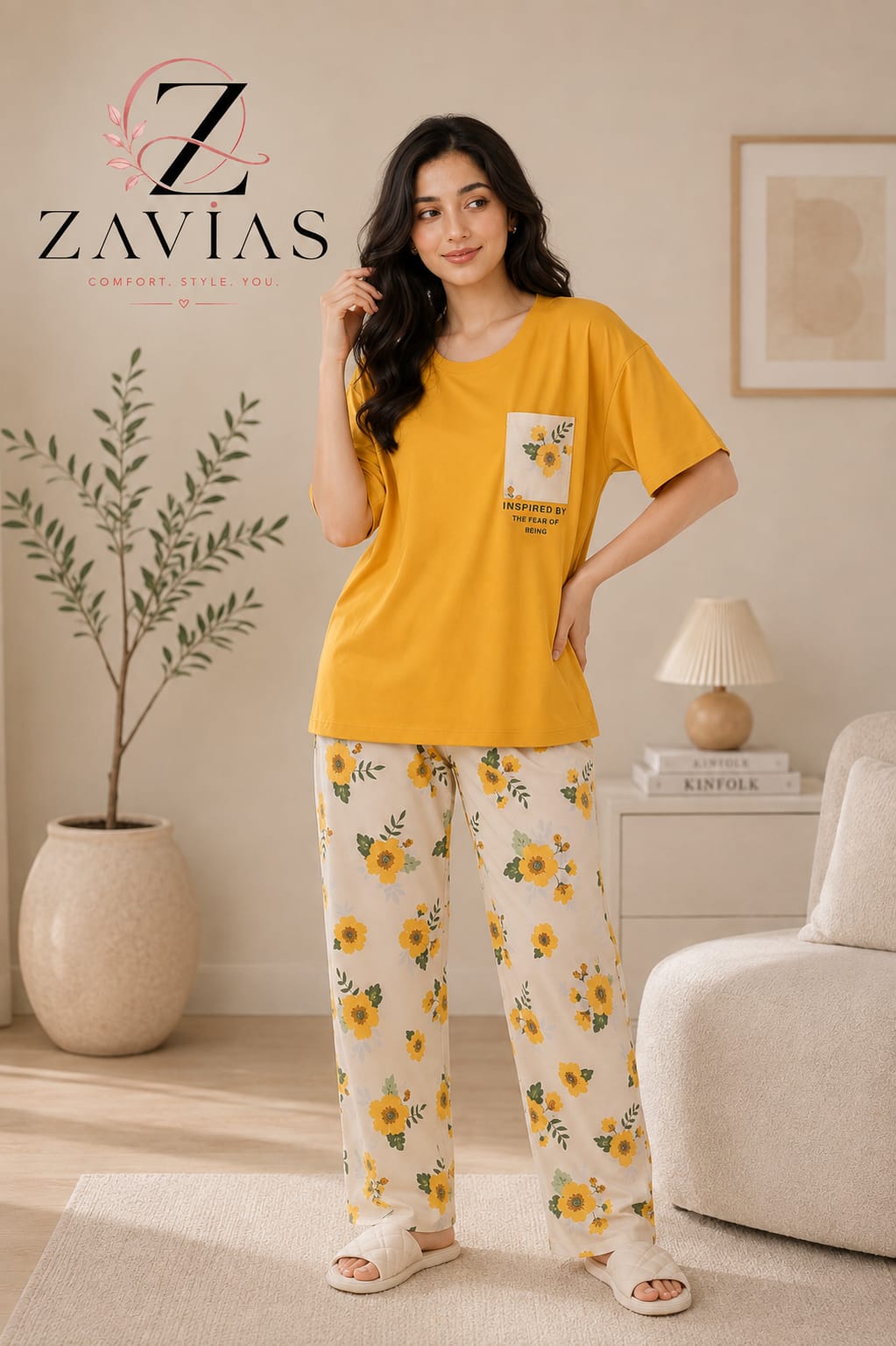 Pocket Flower Mustard Pj Siut