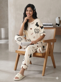 CREAM BEAR PJ Suit